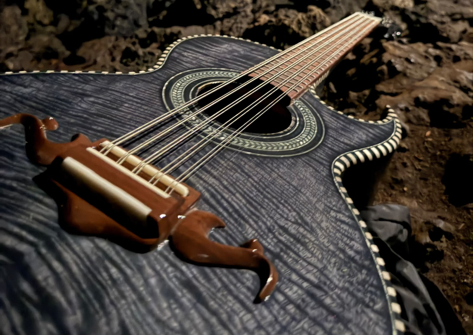 Músico tocando un bajo quinto